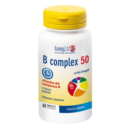 Longlife B complex 50 Integratore con Vitamine Gruppo B Longlife B complex 50 Integratore con Vitamine Gruppo B