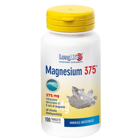 Longlife Magnesium 375 mg Integratore con Magnesio 100 tavolette Longlife Magnesium 375 mg Integratore con Magnesio 100 tavolette