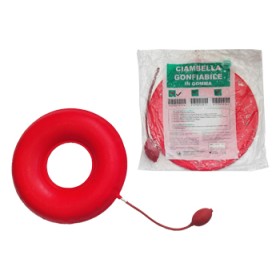 Ciambella Gonfiabile Per Invalidi In Gomma Rossa Team Deluxe Con Pompa 40cm Diametro