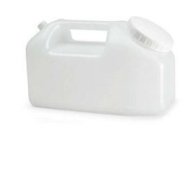 Contenitore a tanica per la raccolta delle urine 24 ore,in polietilene trasparente+tappo a vite con scala graduata da 500 a 2500