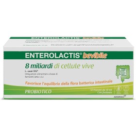 Enterolactis Bevibile Integratore Alimentare Di Fermenti Lattici Vivi 12 Flaconcini 10ml