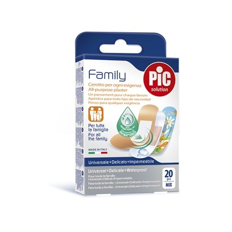 Pic Cerotto Strip Family 20 pezzi Antibatterico con Tampone