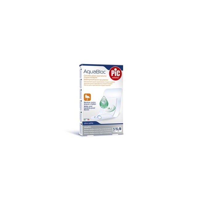 Cerotto pic aquabloc cm10x15 antibatterico 5 pezzi Cerotto pic aquabloc cm10x15 antibatterico 5 pezzi