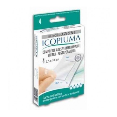 Icopiuma Garza Compressa  Medicata Postoperatoria 10x7,5 cm 4 Pezzi