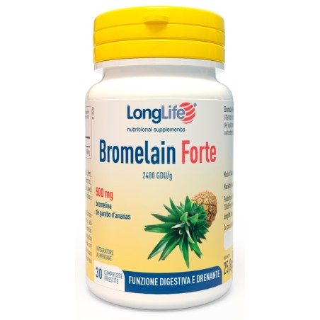 Longlife Bromelain Forte Integratore drenante per il benessere digestivo Longlife Bromelain Forte Integratore drenante per il benessere digestivo
