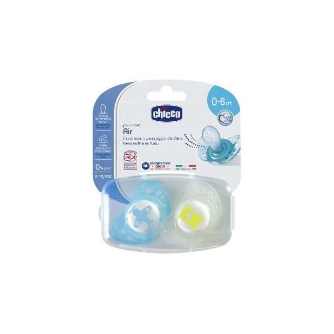 Chicco Succhicco Air Boy Silicone 0-6 Mesi 2 Pezzi Chicco Succhicco Air Boy Silicone 0-6 Mesi 2 Pezzi