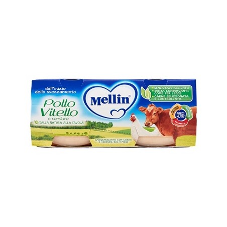 Mellin omogeneizzato pollo vitello con verdure 2 x 80 g