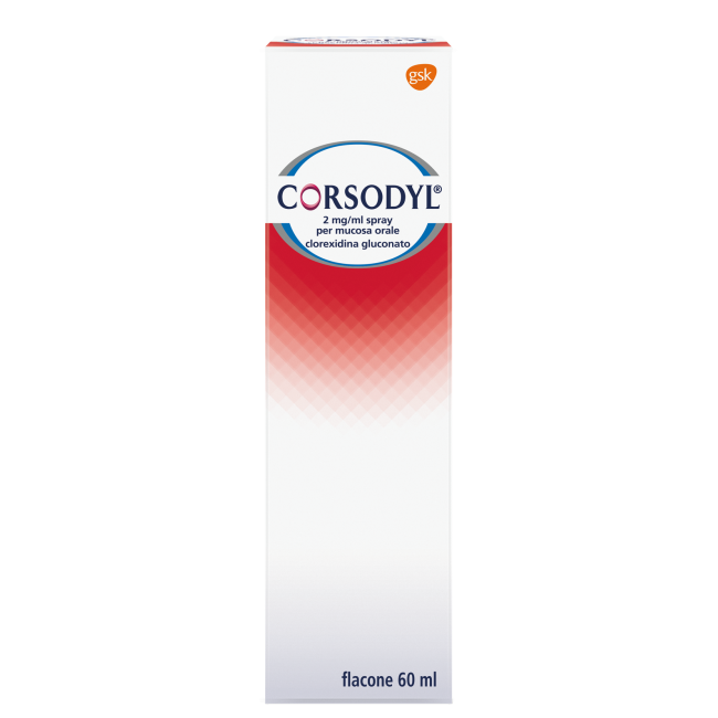 Corsodyl  200 mg/100 ml Spray per Mucosa Orale Flacone 60 ml