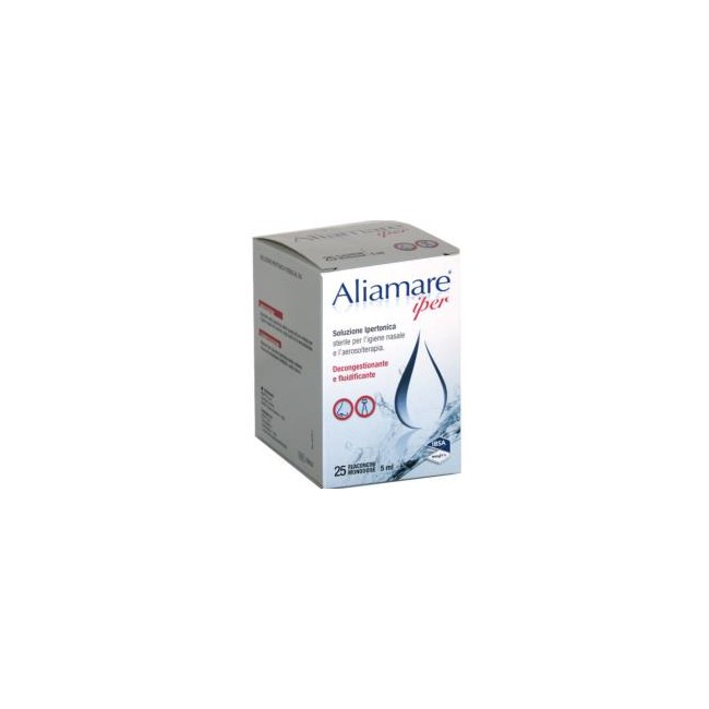 Aliamare Iper Soluzione Ipertonica per Igiene Nasale e Aerosol 25 Flaconcini da 5ml