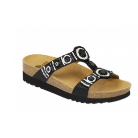 Calzatura new bogota' wedge satin+beads womens black/white 39 tomaia satin+perline fodera tomaia microfibra sottopiede microfibr