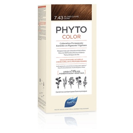 Phytocolor 7,43 biondo ramato dorato latte + crema + maschera + foglietto illustrativo + 1 paio di guanti Phytocolor 7,43 biondo ramato dorato latte + crema + maschera + foglietto illustrativo + 1 paio di guanti