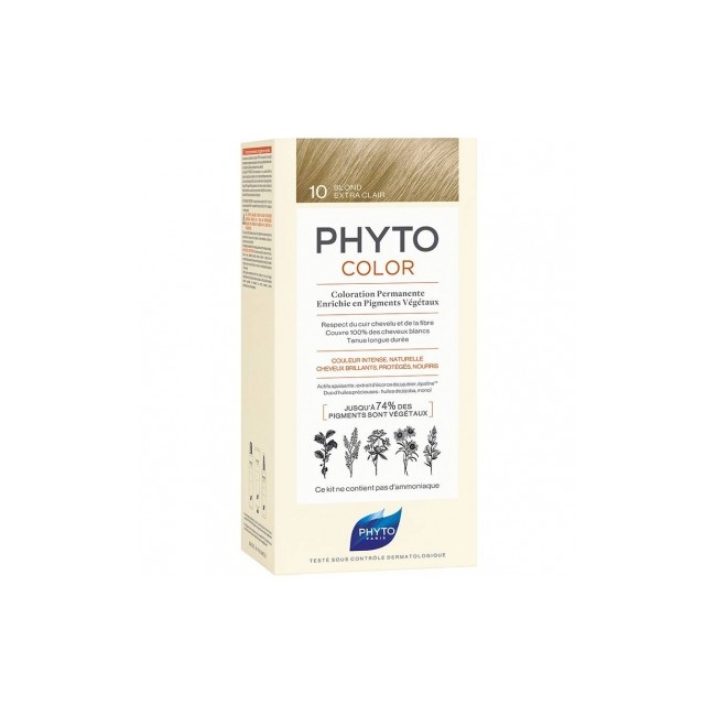 Phytocolor 10 biondo chiarissimo extra latte 50 ml + crema 50 ml + maschera 12 ml