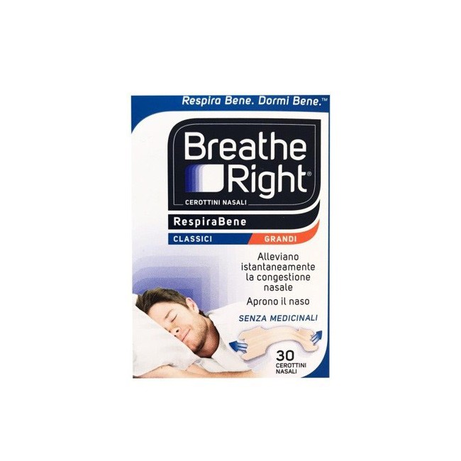 Cerotti nasali breath right classici grandi 30 pezzi Cerotti nasali breath right classici grandi 30 pezzi