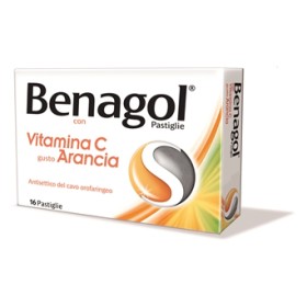 Benagol Pastiglie  con Vitamina C Gusto Arancia 16 Pastiglie