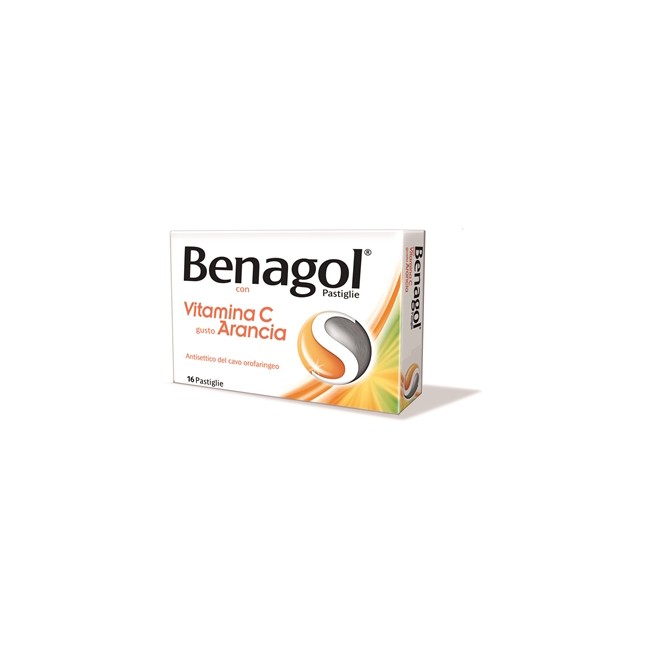 Benagol Pastiglie  con Vitamina C Gusto Arancia 16 Pastiglie