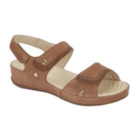 Calzatura christy sandal 3.0 suede+printed suede woman tan tecnologia memory cushion materiale pelle scamosciata + pelle scamosc