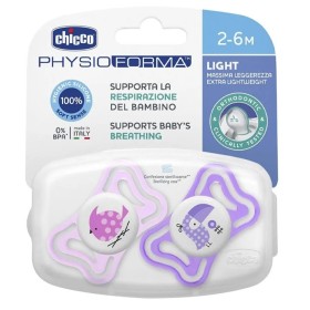 Chicco PhysioForma Light Succhietto in Silicone Rosa 2-6 mesi - Confezione da 2 Pezzi