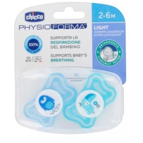 Chicco succhietto light azzurro silicone 2-6m 2 pezzi