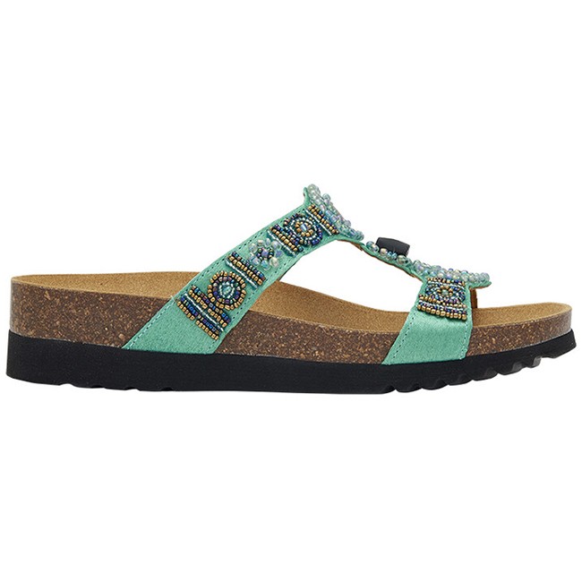 New bogota' wedge satin+beads w aquamarine 35 New bogota' wedge satin+beads w aquamarine 35