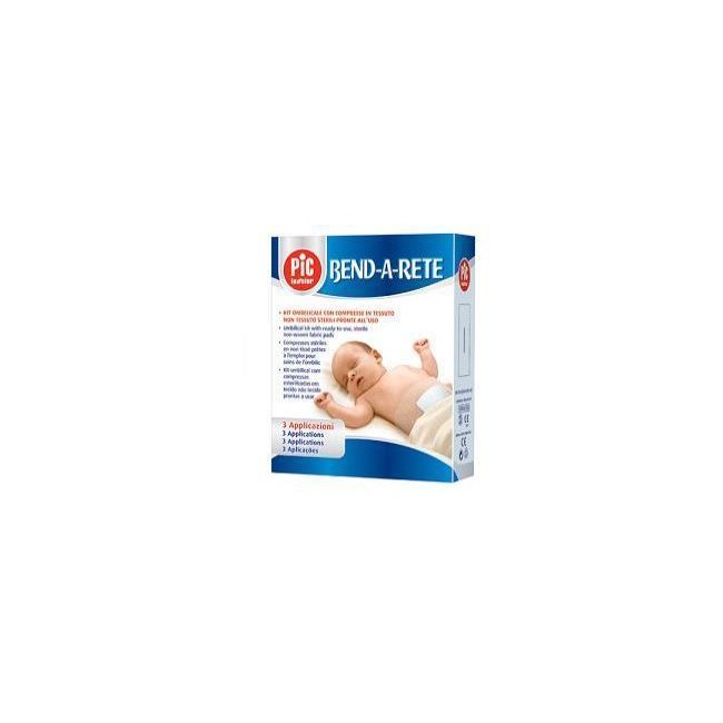 Pic bende a rete kit ombelicale 3 bende+3compresse Pic bende a rete kit ombelicale 3 bende+3compresse
