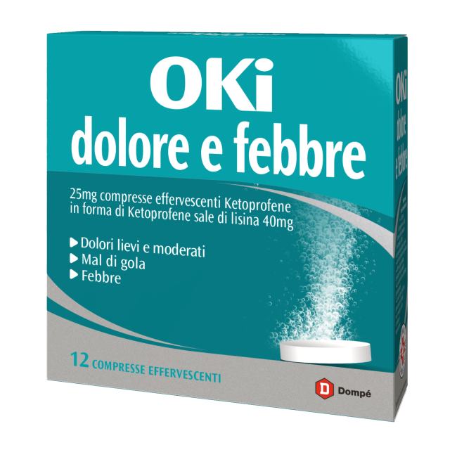 Oki Dolore e Febbre 25mg 12 Compresse Effervescenti