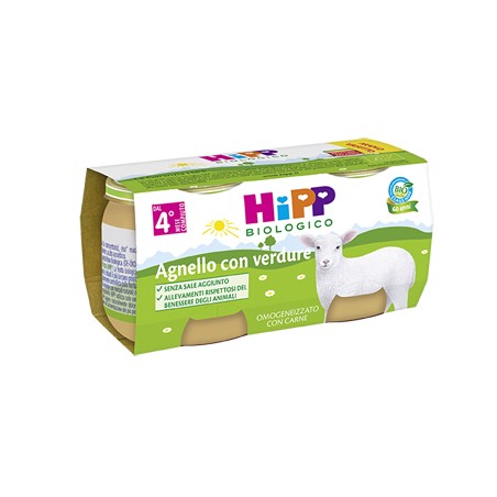 Hipp bio omogeneizzato agnello con verdure 2x80 g