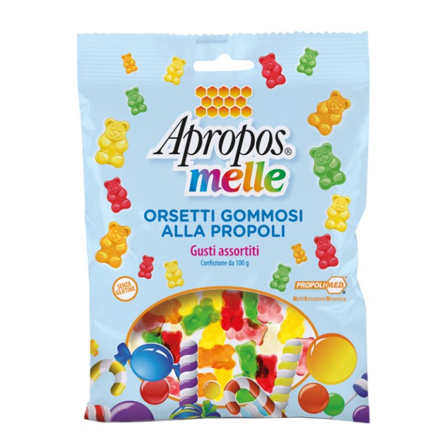 Apropos melle orsetti gommosi alla propoli gusti assortiti 100 g Apropos melle orsetti gommosi alla propoli gusti assortiti 100 g