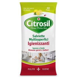Citrosil Salviette Igienizzanti Multisuperficie al Limone - Confezione da 40 Pezzi