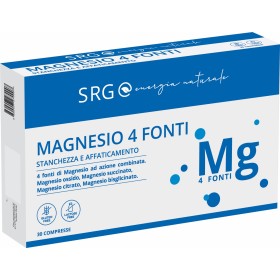 SRG Magnesio 4 Fonti Integratore per energia, muscoli e ossa 30 compresse