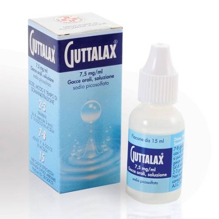 Guttalax 7,5 mg/ml gocce orali soluzione 7,5 mg/ml gocce, soluzione orale flacone da 15 ml Guttalax 7,5 mg/ml gocce orali soluzione 7,5 mg/ml gocce, soluzione orale flacone da 15 ml