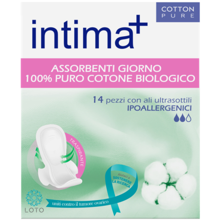 Intima+ assorbenti in cotone giorno con ali 14 pezzi