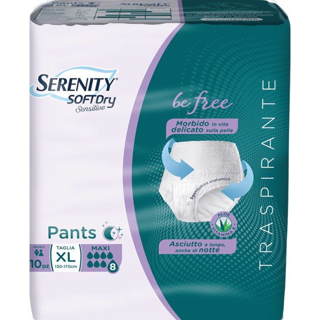 Serenity pants sd sensitive be free maxi xl 10 pezzi Serenity pants sd sensitive be free maxi xl 10 pezzi