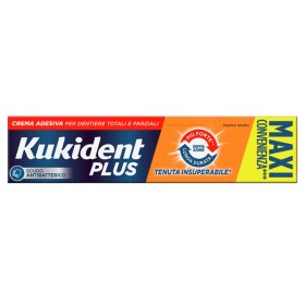 Kukident Plus Doppia Azione Tenuta Insuperabile Crema Adesiva Dentiere 65g