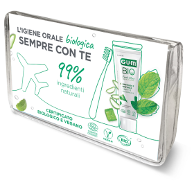 GUM Travel Kit Bio - Spazzolino, Dentifricio e Scovolino Interdentale