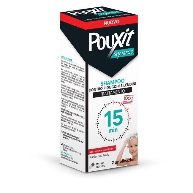Pouxit Shampoo Contro Pidocchi e Lendini Trattamento con Pettine Incluso 200 ml