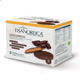 Tisanoreica Cioco Mech Biscotti al Cacao Ricoperti di Cioccolato Fondente - Confezione da 9 Biscotti