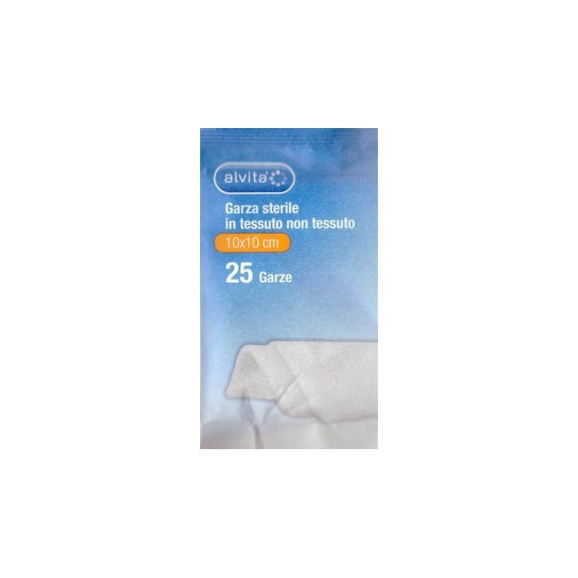 Alvita garza sterile in tessuto non tessuto 10x10cm 25 pezzi