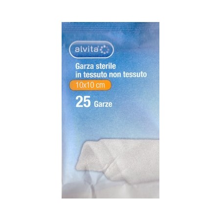 Alvita garza sterile in tessuto non tessuto 10x10cm 25 pezzi
