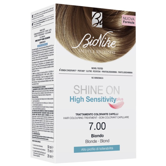 Shine on high sensitivity plus biondo 7,00 rivelatore in crema 75 ml + crema colorante 50 ml