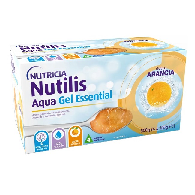 Nutilis aqua gel arancia 4 pezzi da 125 g Nutilis aqua gel arancia 4 pezzi da 125 g