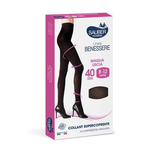 Collant supercoprente sauber 8-12mmhg nero 3 Collant supercoprente sauber 8-12mmhg nero 3