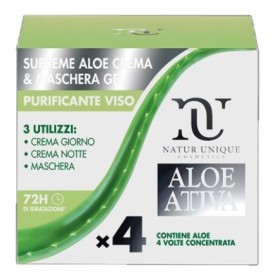 Supreme Aloe Crema & Maschera Gel X 4 Purificante Viso Aloe Attiva 100 Ml
