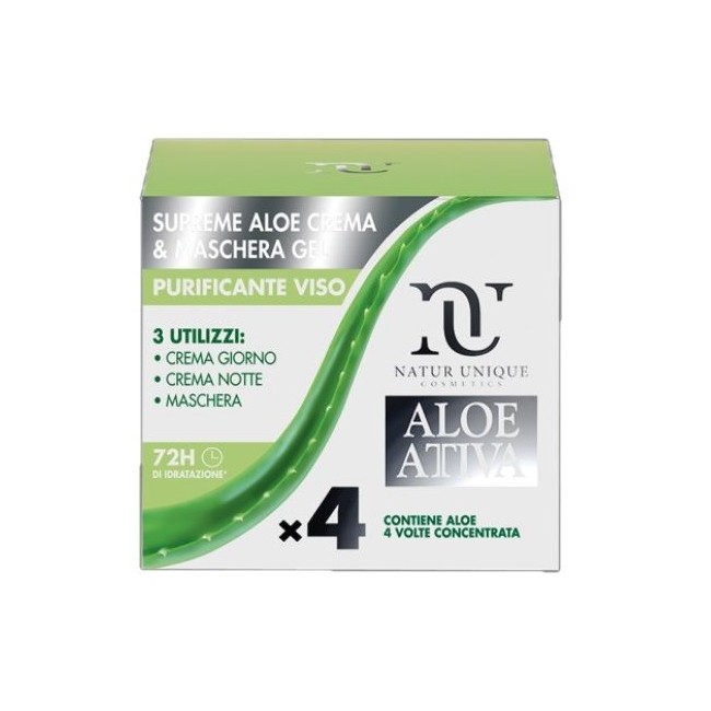 Supreme Aloe Crema & Maschera Gel X 4 Purificante Viso Aloe Attiva 100 Ml