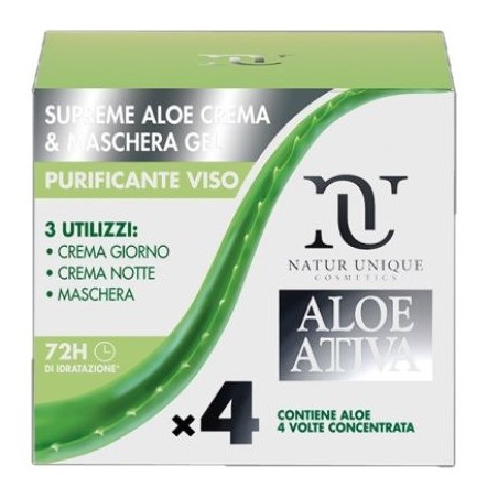 Supreme Aloe Crema & Maschera Gel X 4 Purificante Viso Aloe Attiva 100 Ml