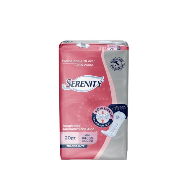 Serenity assorbente anatomico con aloe flexit mini 20 pezzi Serenity assorbente anatomico con aloe flexit mini 20 pezzi