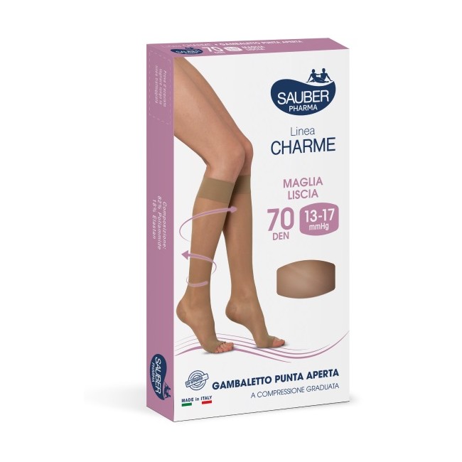 Sauber gambaletto open toe 70 denari maglia liscia neutro beige taglia 4 Sauber gambaletto open toe 70 denari maglia liscia neutro beige taglia 4
