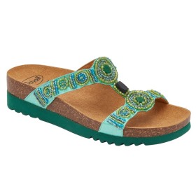 Scholl Calzatura New Bogota' Wedge Satin+beads W Emerald/green 37