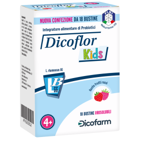 Dicofarm Dicoflor Kids 18 Bustine Orosolubili Gusto Frutti Rossi