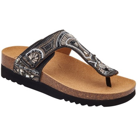 Scholl Calzatura Lisboa Flip-flop Microfibre+beads W Black 39