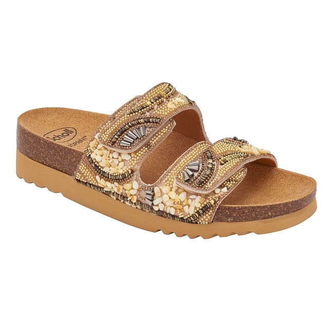 Scholl Calzatura Lisboa 2 Straps Microfibre+beads W Beige 41